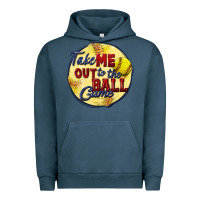 Pigment Midnight Navy take me out to the ball game softball Urban Hoodie - CowGirlArtShop