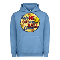 Pigment Pebble Blue take me out to the ball game softball Urban Hoodie - CowGirlArtShop