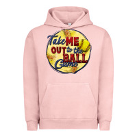 Pigment Salmon take me out to the ball game softball Urban Hoodie - CowGirlArtShop