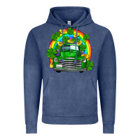 Vintage Denim st patricks shamrock gold rainbow truck Vintage Hoodie - FaDigitalArtStudio