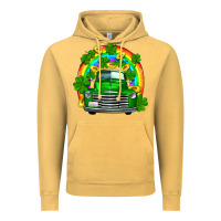 Vintage Mustard st patricks shamrock gold rainbow truck Vintage Hoodie - FaDigitalArtStudio