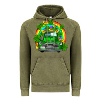 Vintage Olive st patricks shamrock gold rainbow truck Vintage Hoodie - FaDigitalArtStudio