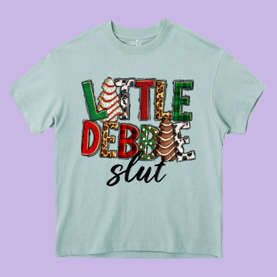 Little Debbie Slut Christmas Heavy Core Tee Designed By Ranaportraitstore