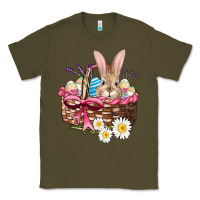 Army Green easter bunny and basket Classic Tee - AdoDesignShop