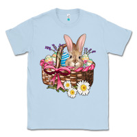 Dusty Blue easter bunny and basket Classic Tee - AdoDesignShop