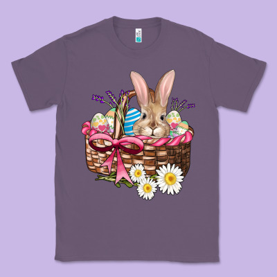 Easter Bunny And Basket Classic Tee Designed By Adodesignshop