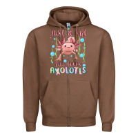Chestnut just a kid who loves axolotls Zipper Hoodie - MaliasSmallBusiness
