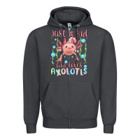 Smoke just a kid who loves axolotls Zipper Hoodie - MaliasSmallBusiness