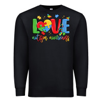 Black love autism awareness Premium Sweatshirt - LillyAllenDesigns