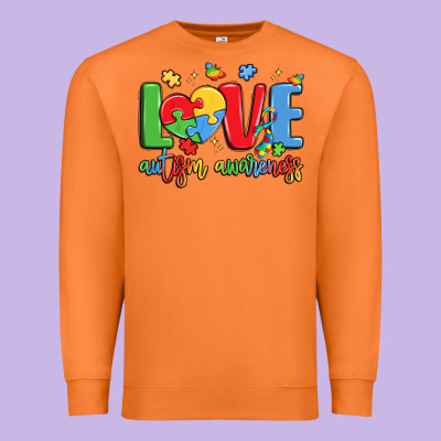 Love Autism Awareness Premium Sweatshirt Designed By Lillyallendesigns