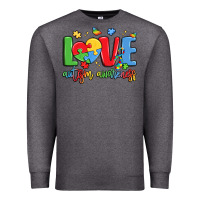 Charcoal Heather love autism awareness Premium Sweatshirt - LillyAllenDesigns
