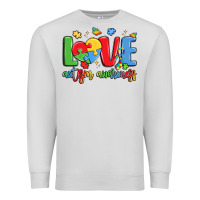 Dove Grey love autism awareness Premium Sweatshirt - LillyAllenDesigns