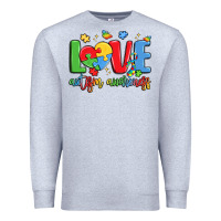 Heather Grey love autism awareness Premium Sweatshirt - LillyAllenDesigns