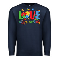 Navy love autism awareness Premium Sweatshirt - LillyAllenDesigns