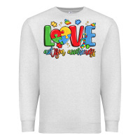 Oatmeal Heather love autism awareness Premium Sweatshirt - LillyAllenDesigns