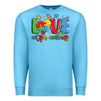 Ocean Blue love autism awareness Premium Sweatshirt - LillyAllenDesigns