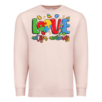 Pale Pink love autism awareness Premium Sweatshirt - LillyAllenDesigns
