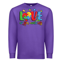 Purple love autism awareness Premium Sweatshirt - LillyAllenDesigns