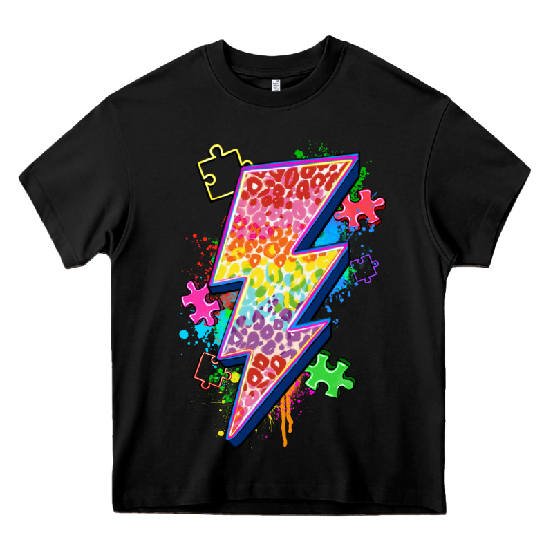 Lightning Bolt Autism Heavy Core Tee by Zillion Design Studio | Teevron