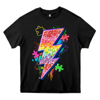Black lightning bolt autism Heavy Core Tee - Zillion Design Studio