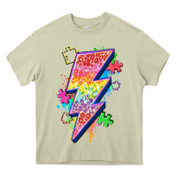 Mossy lightning bolt autism Heavy Core Tee - Zillion Design Studio