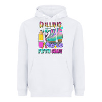 White rolling into fifth grade Heavyweight Hoodie - BundleAndBundleShop