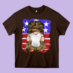 Military Gnomes Boots American Flag Heavy Core Tee Designed By Artiststas