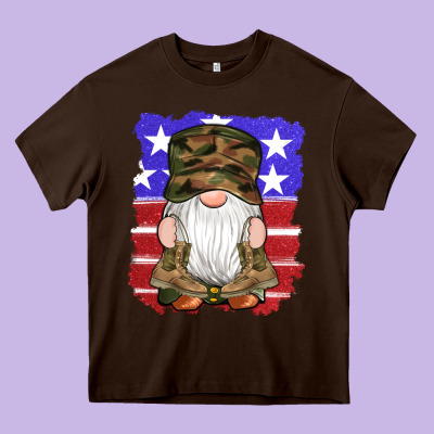 Military Gnomes Boots American Flag Heavy Core Tee Designed By Artiststas