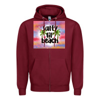 Burgundy salty lil' beach Zipper Hoodie - MaliasSmallBusiness