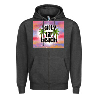 Charcoal Heather salty lil' beach Zipper Hoodie - MaliasSmallBusiness