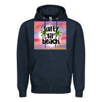 Navy salty lil' beach Zipper Hoodie - MaliasSmallBusiness