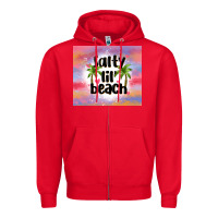 Red salty lil' beach Zipper Hoodie - MaliasSmallBusiness
