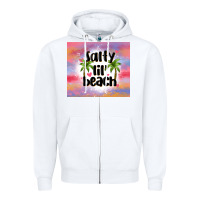 White salty lil' beach Zipper Hoodie - MaliasSmallBusiness