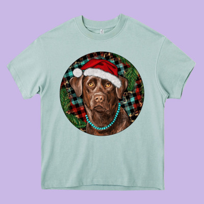 Labrador Retriever Christmas Heavy Core Tee Designed By Ranaportraitstore