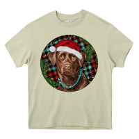 Mossy Labrador Retriever Christmas Heavy Core Tee - RanaPortraitStore