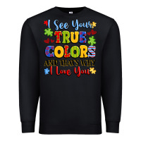 Black colorful love message Premium Sweatshirt - LillyAllenDesigns