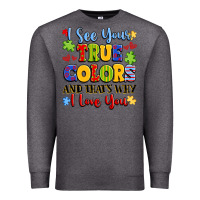Charcoal Heather colorful love message Premium Sweatshirt - LillyAllenDesigns