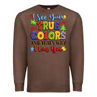 Chestnut colorful love message Premium Sweatshirt - LillyAllenDesigns