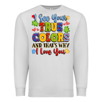 Dove Grey colorful love message Premium Sweatshirt - LillyAllenDesigns