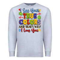 Heather Grey colorful love message Premium Sweatshirt - LillyAllenDesigns