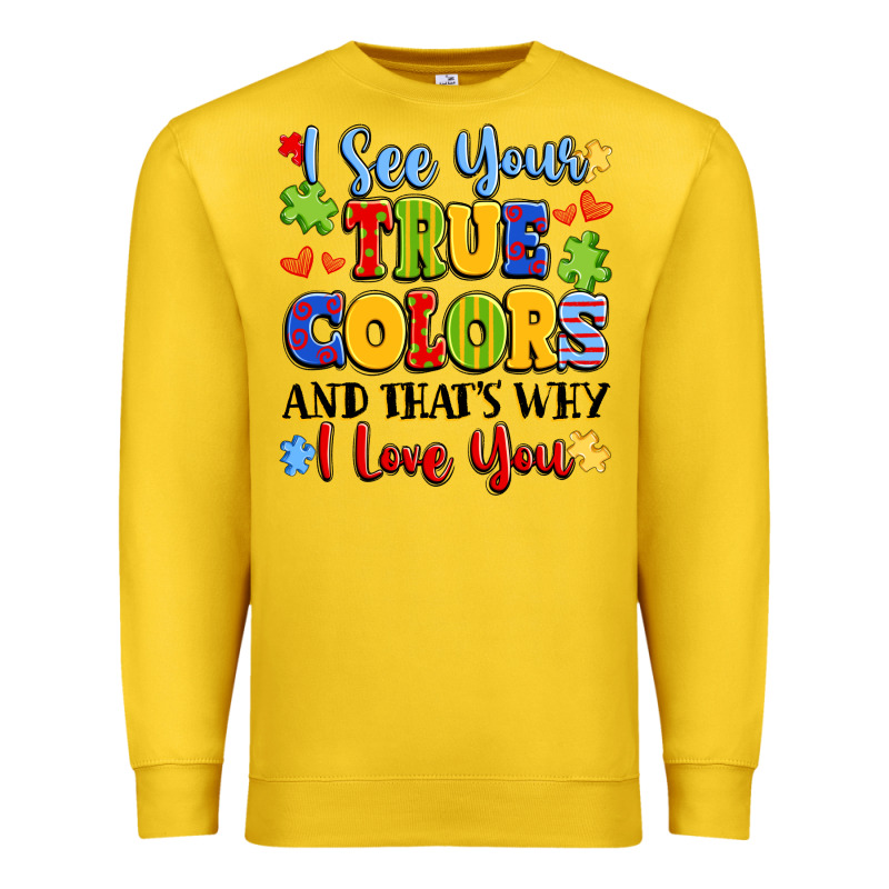 Colorful Love Message Premium Sweatshirt by LillyAllenDesigns | Teevron