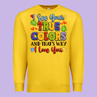 Colorful Love Message Premium Sweatshirt Designed By Lillyallendesigns