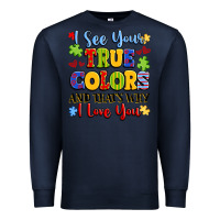 Navy colorful love message Premium Sweatshirt - LillyAllenDesigns