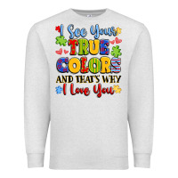 Oatmeal Heather colorful love message Premium Sweatshirt - LillyAllenDesigns