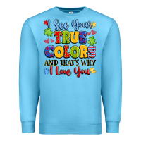 Ocean Blue colorful love message Premium Sweatshirt - LillyAllenDesigns
