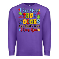 Purple colorful love message Premium Sweatshirt - LillyAllenDesigns