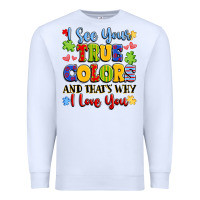 White colorful love message Premium Sweatshirt - LillyAllenDesigns
