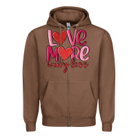 Chestnut love more worry less Zipper Hoodie - MaliasSmallBusiness