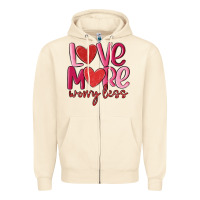 Sandshell love more worry less Zipper Hoodie - MaliasSmallBusiness