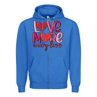 True Royal love more worry less Zipper Hoodie - MaliasSmallBusiness